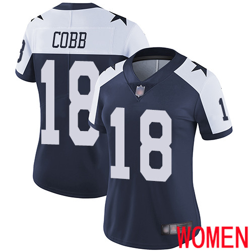 Women Dallas Cowboys Limited Navy Blue Randall Cobb Alternate 18 Vapor Untouchable Throwback NFL Jersey